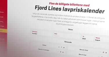 Sjekk lavpriskalenderen til Fjord Line
