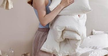 Retur av brukte dundyner og -puter