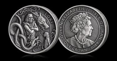 Få vikingminnemynt Loke belagt med rent sølv