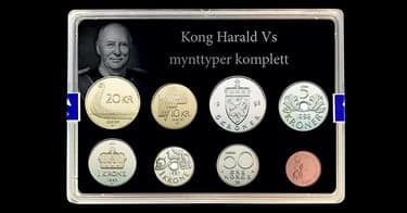 Få alle kong Harald Vs mynttyper i samme sett