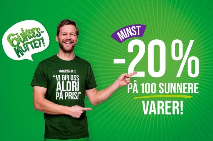 Kiwi senker prisene på 100 sunnere varer i 6 uker