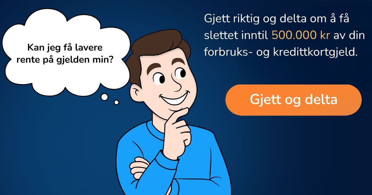 SNART TREKNING: Vinn inntil 500 000 kr til å nedbetale forbruks- eller kredittkortgjeld