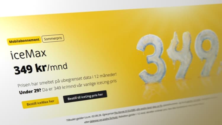 ice: Ubegrenset mobilabonnement til kr 349 per måned