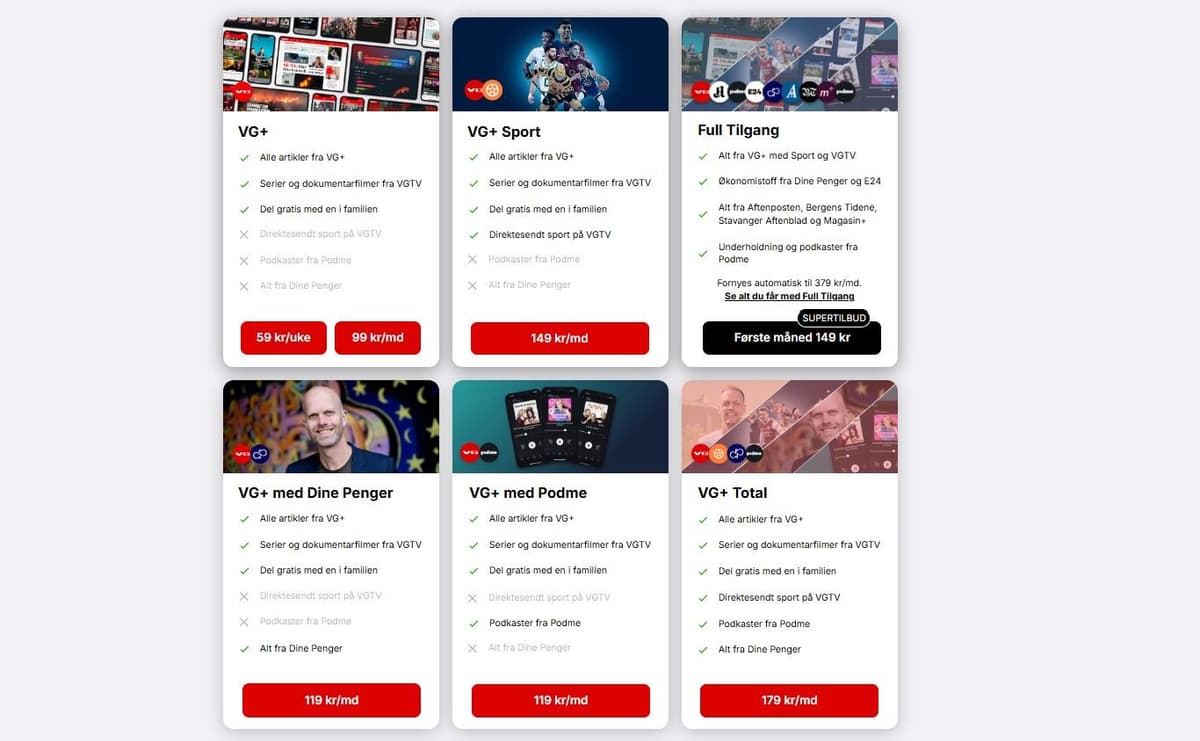 VÆR KJAPP: 60% rabatt på tilgang til ALT innhold på VG+