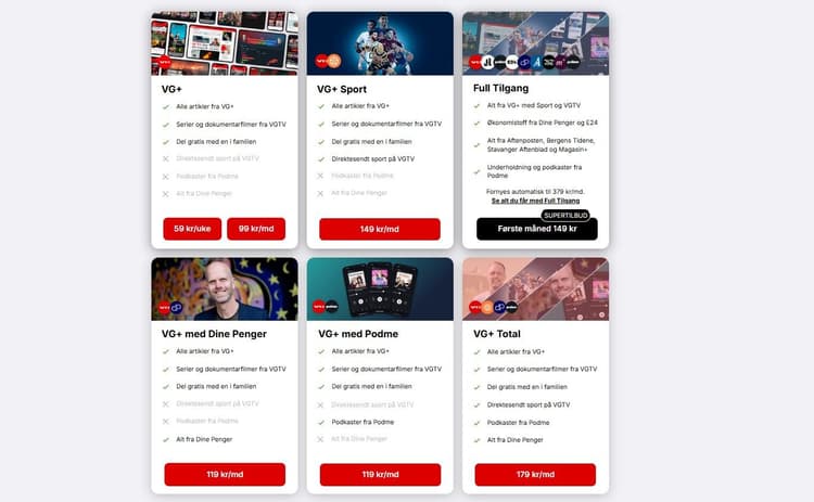 VÆR KJAPP: 60% rabatt på tilgang til ALT innhold på VG+
