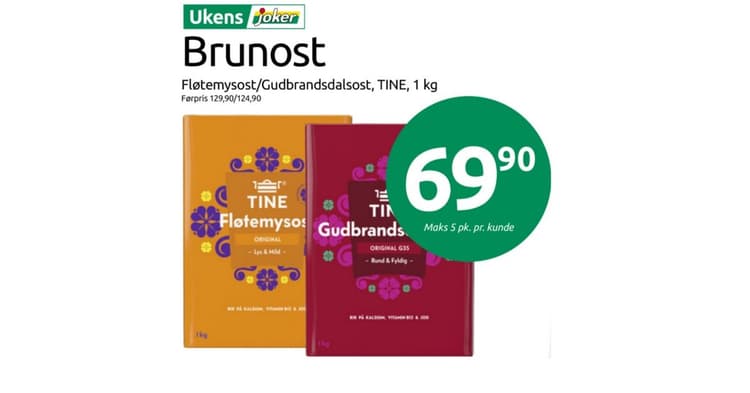 Ukens Joker-garanti: Superbillig brunost med pris- og leveringsgaranti