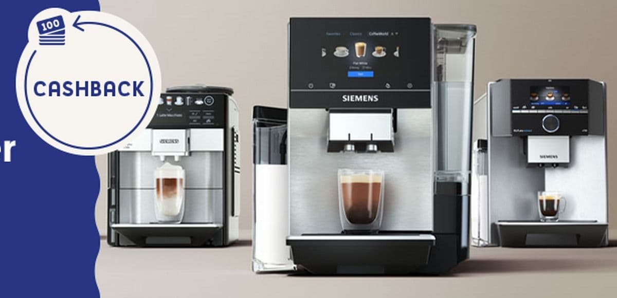 Få opptil 1500 kroner i cashback når du kjøper Siemens espressomaskin