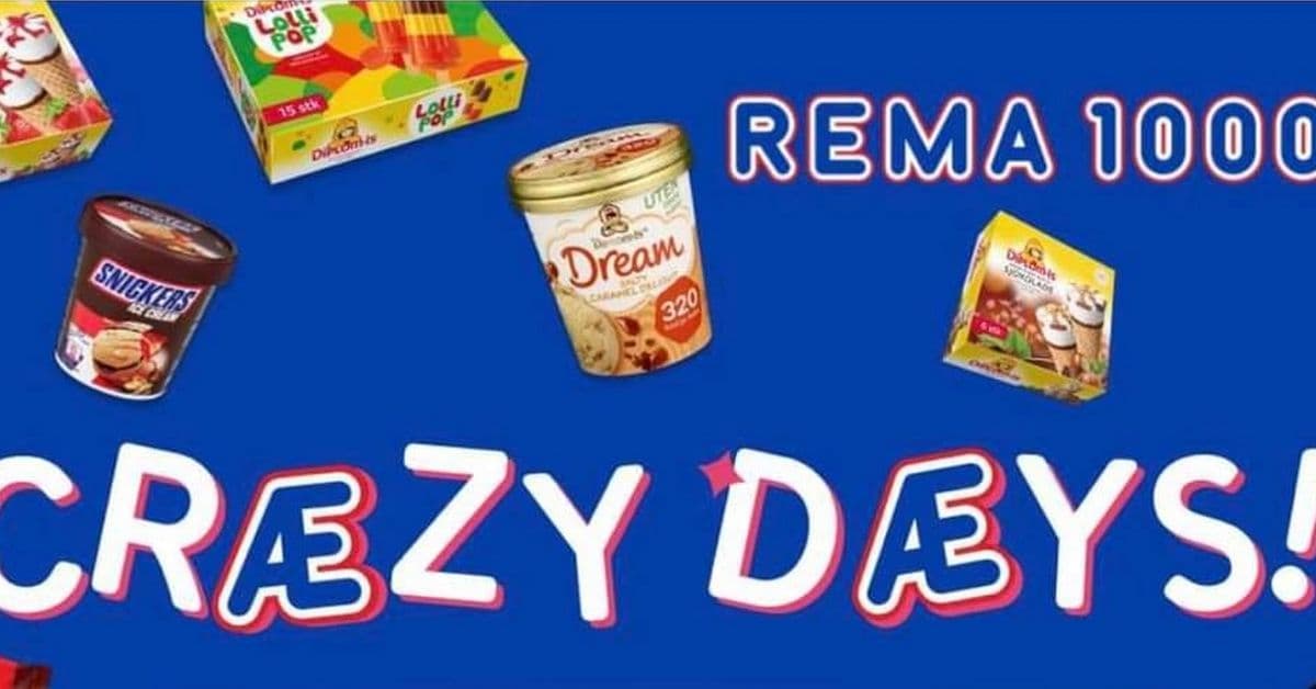 -50% på all iskrem fra Diplom-Is med Æ hos Rema 1000