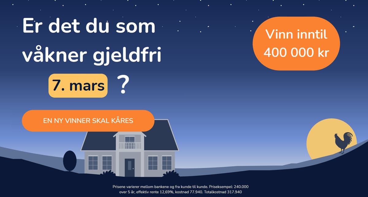 SISTE SJANSE: Vinn inntil 400 000 kroner 7. mars