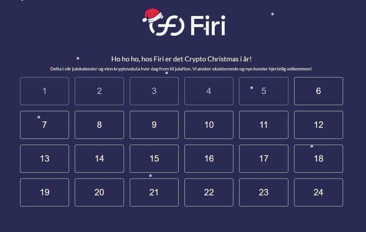 Firi julekalender: Vinn bitcoin og kryptovaluta