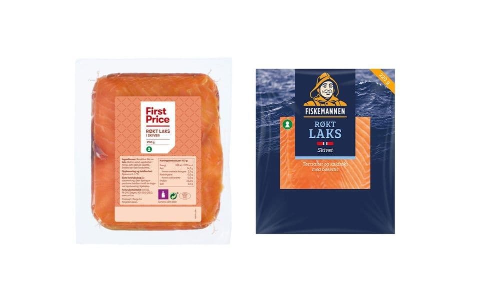 TILBAKEKALLING: First Price og Fiskemannen røkt laks skivet