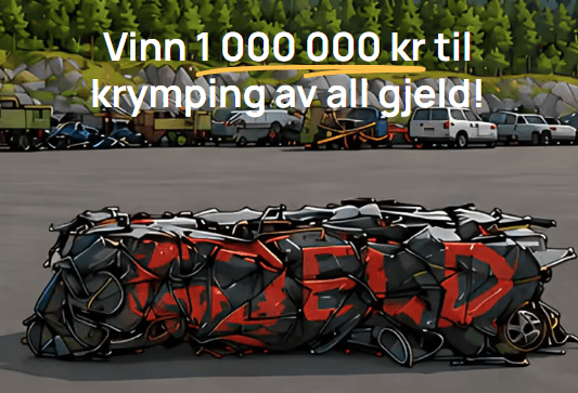 GRATIS KONKURRANSE: Vinn 1 000 0000 kr til å betale gjeld: boliglån, billån, studielån osv