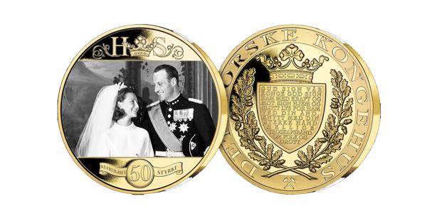 Få minnemedalje i anledning Kong Harald V og Dronning Sonjas gullbryllup