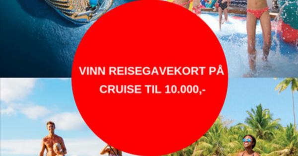 Vinn reisegavekort på cruise til 10 000 kroner