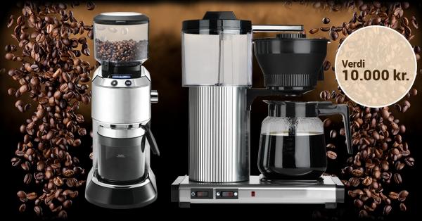 Vinn en kaffemaskin inkl. kaffekvern og et års forbruk av kaffebønner