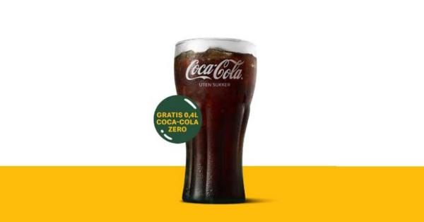 Få helt gratis Coca-Cola uten sukker hos McDonalds