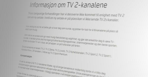 Telenor viser TV2 igjen - men ikke glem å kreve kompensasjon!