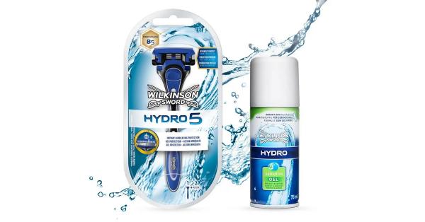 Få gratis Hydro5 startpakke med høvel, blader og barbergel