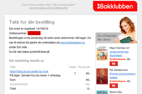 Gratis bok fra Bokklubben