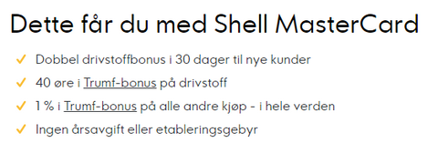 Shell Mastercard - fordeler